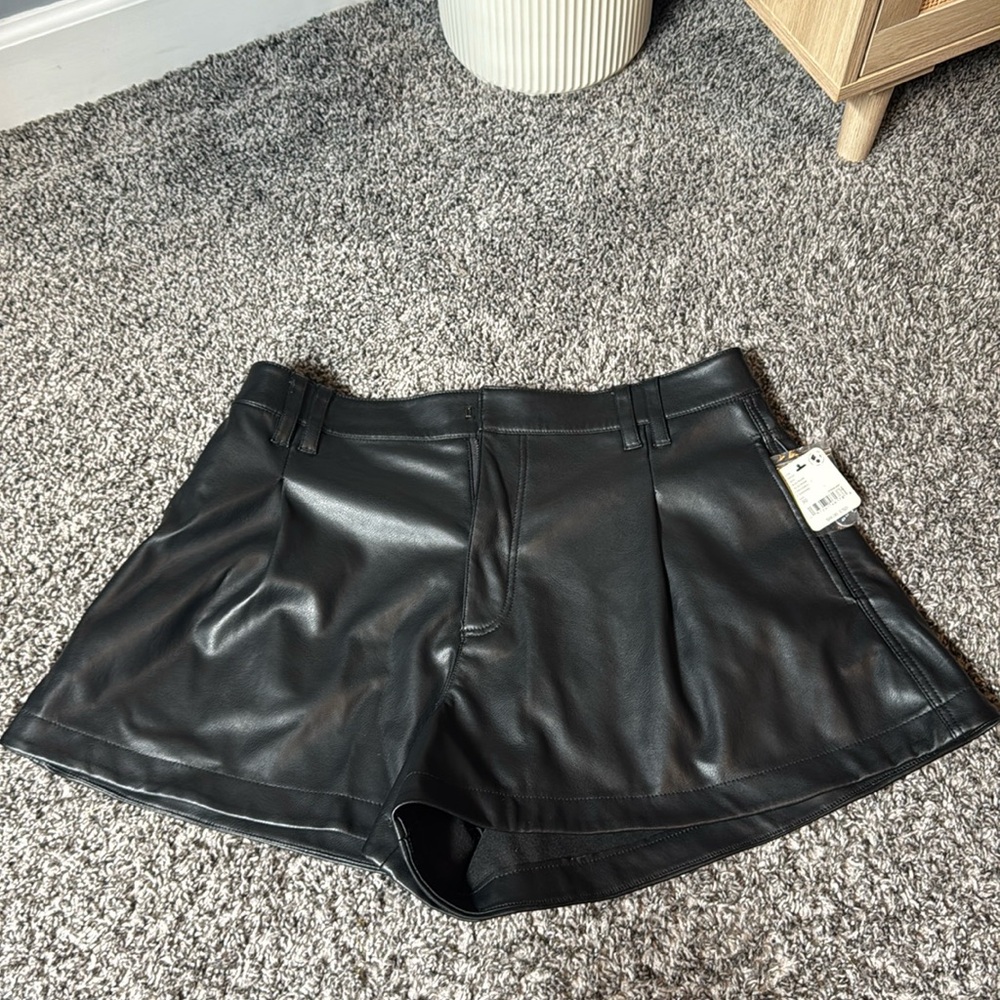 Free people leather shorts